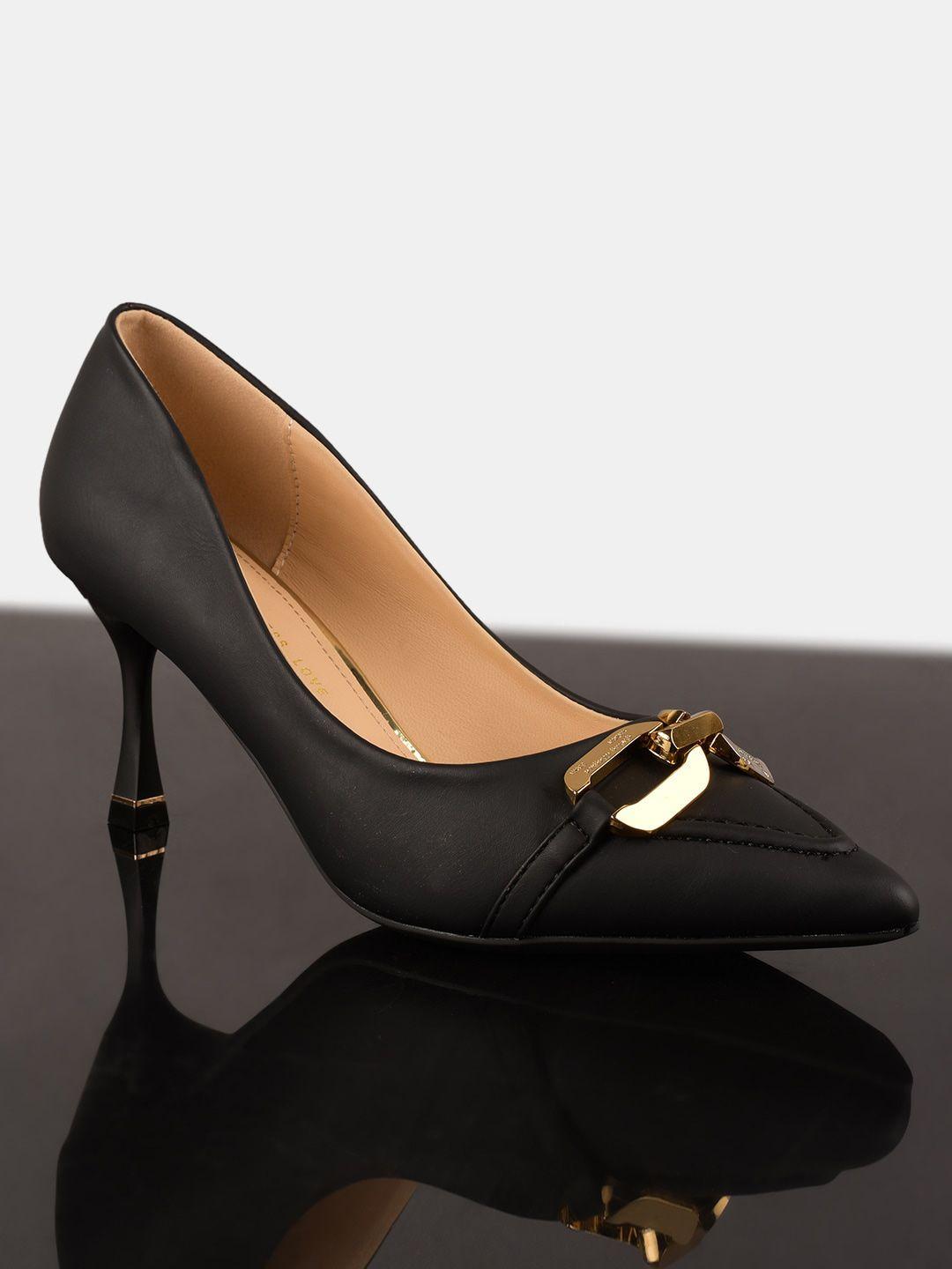 buckleup black block pumps