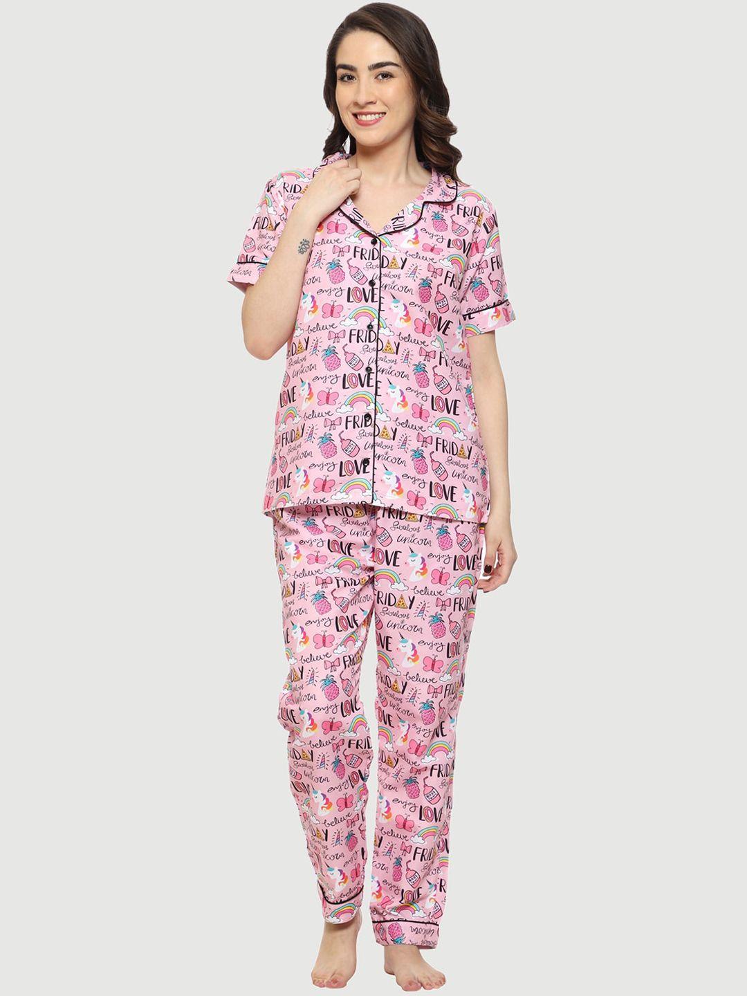 urban komfort women conversational printed night suit