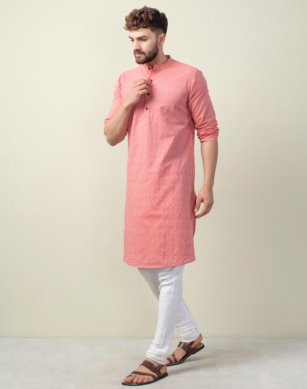 cotton lucknavi long kurta