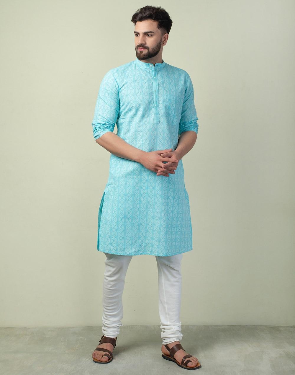 linen cotton printed slim fit long kurta