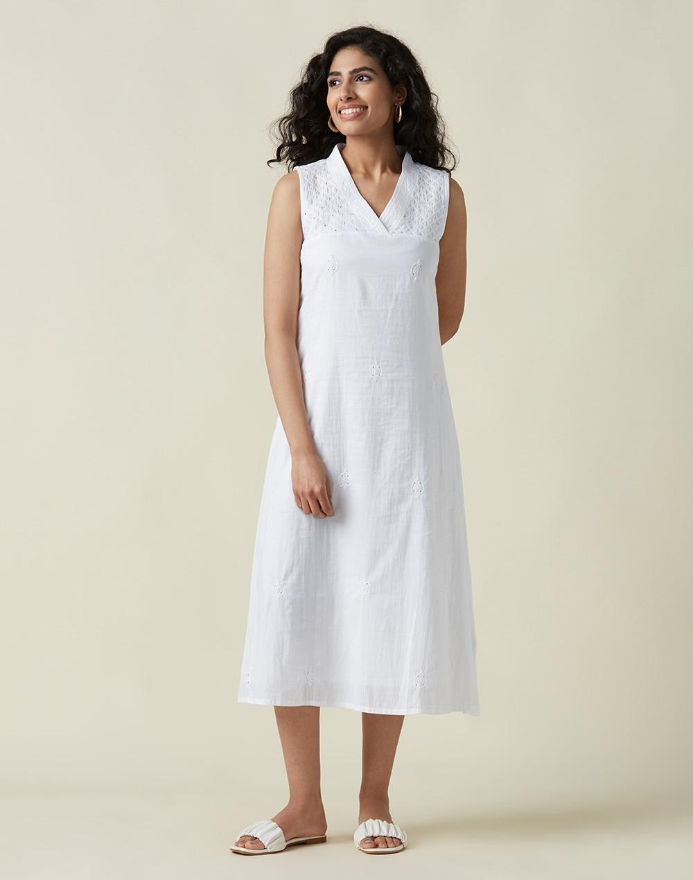 cotton cambric chikankari dress