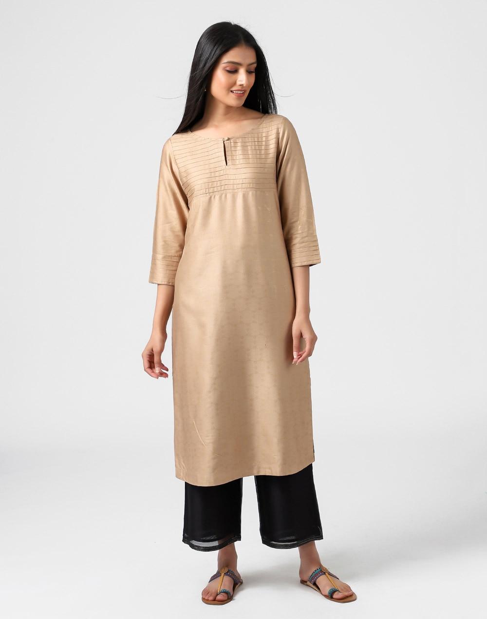 viscose tussar printed long kurta