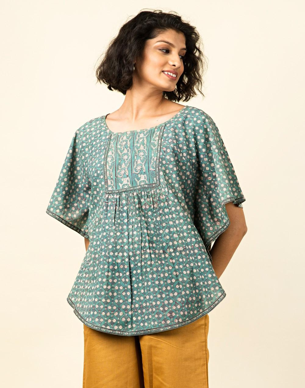 cotton dabu printed top