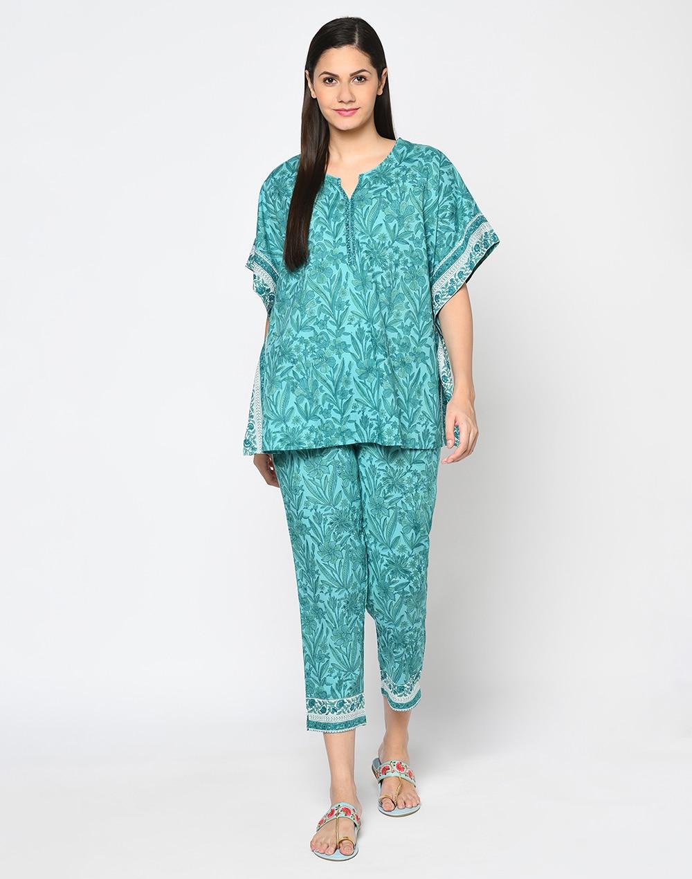 cotton printed top and pant set