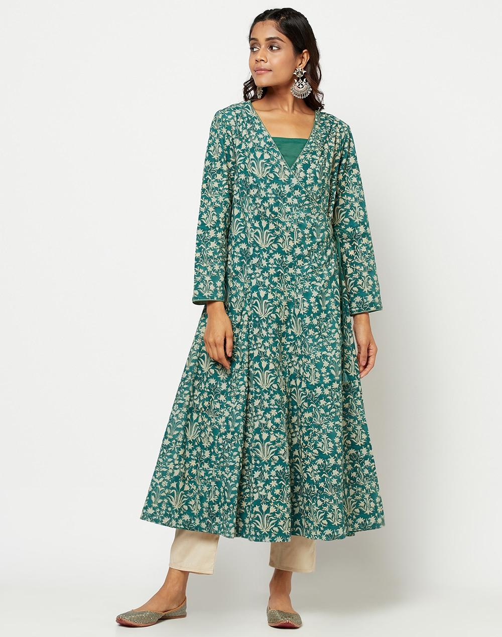 cotton cambric printed long kurta