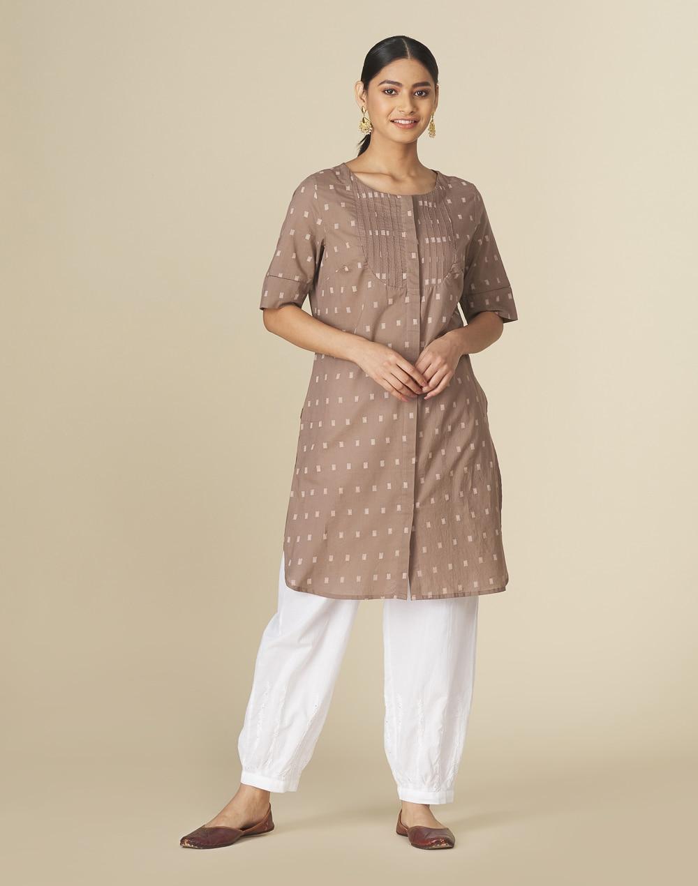 cotton printed knee length kurta