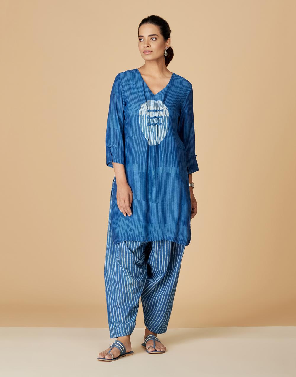 viscose blend printed knee length kurta