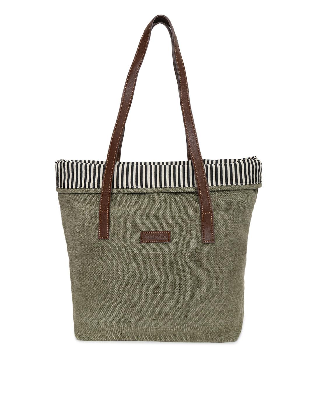 green jute tote bag