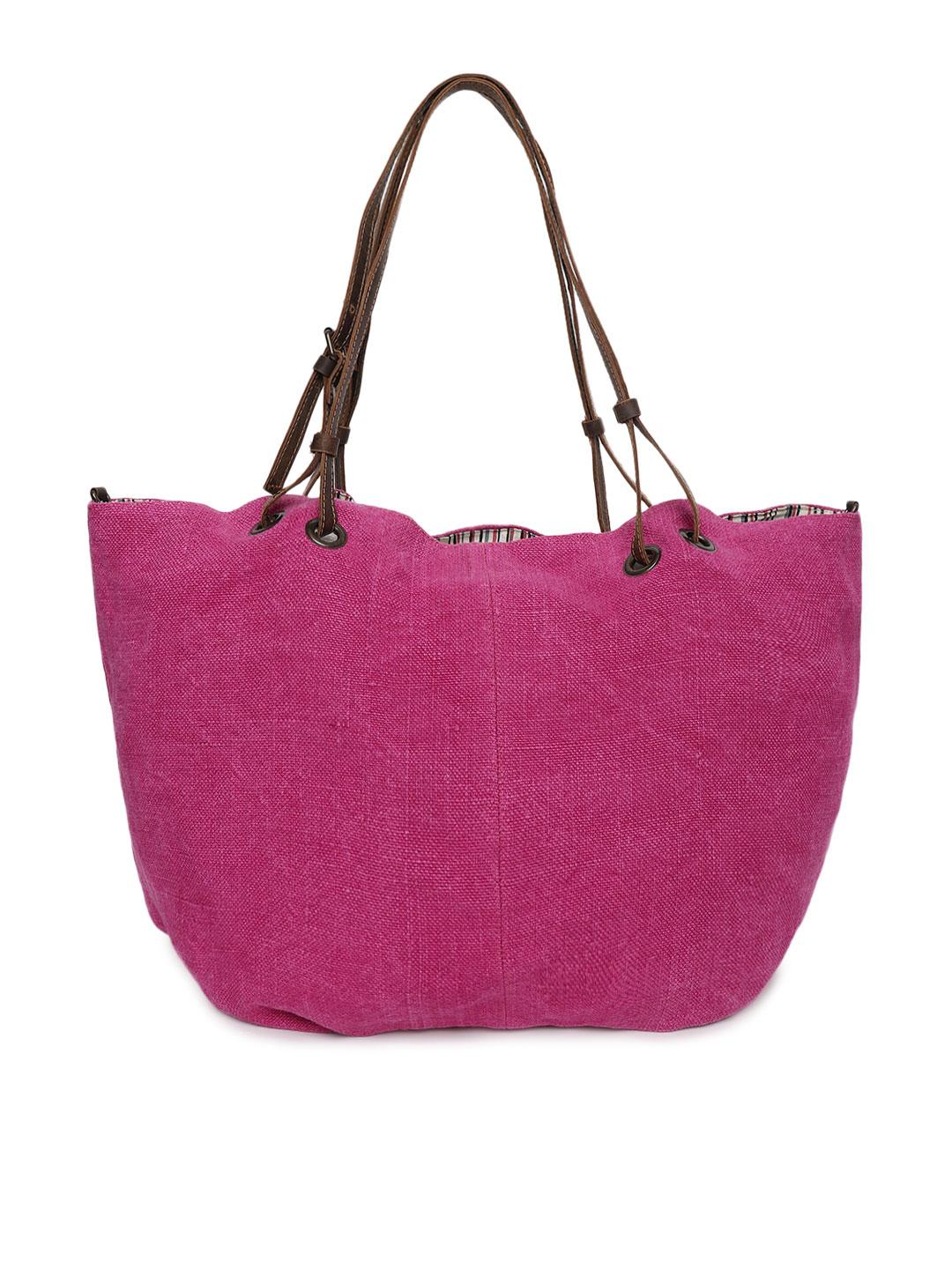 pink jute tote bag