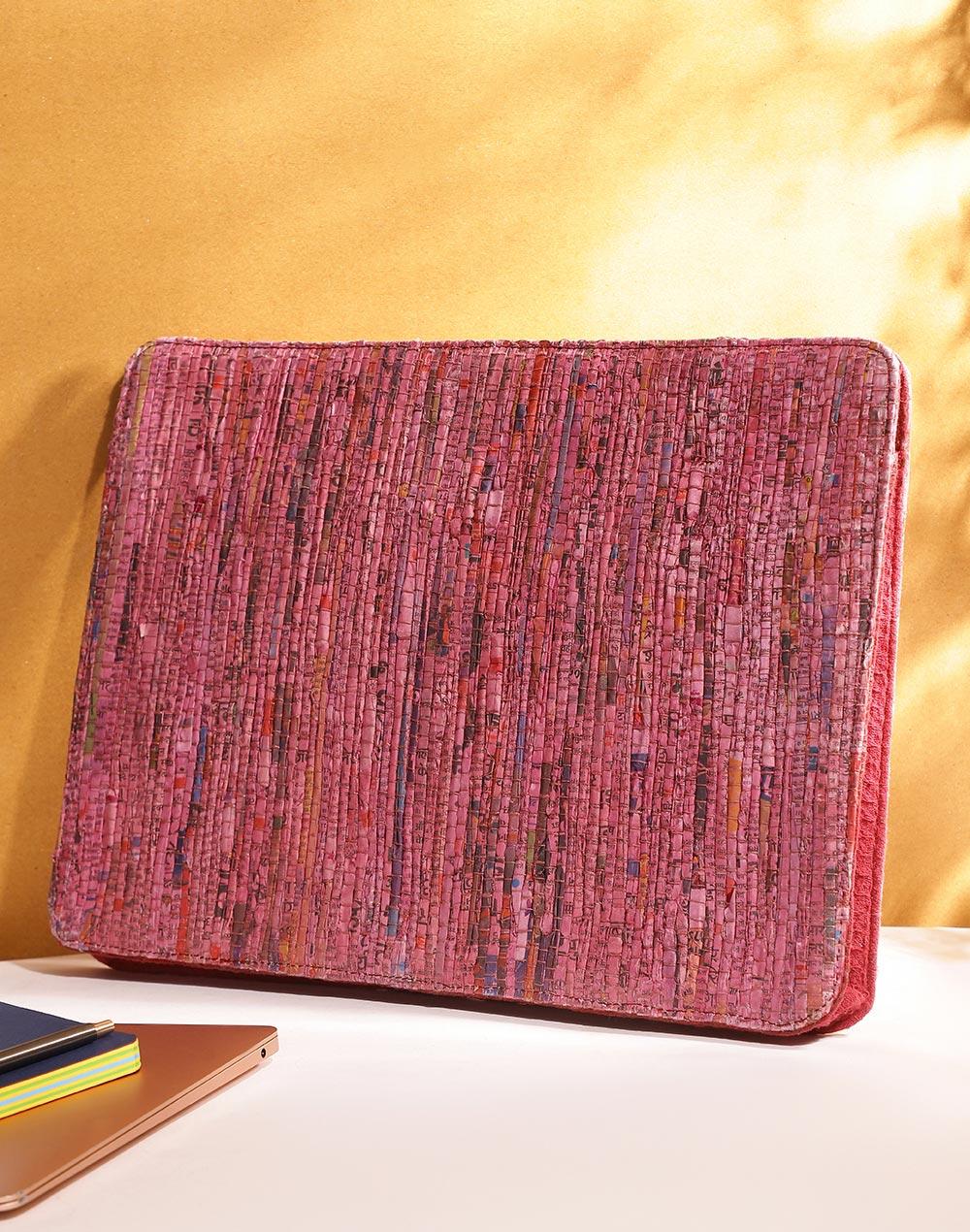 pink paper laptop bag