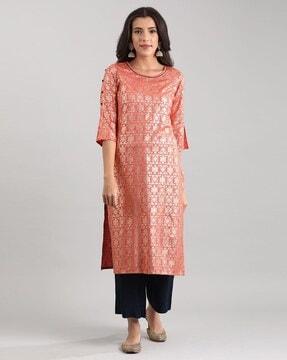 printed straight kurta