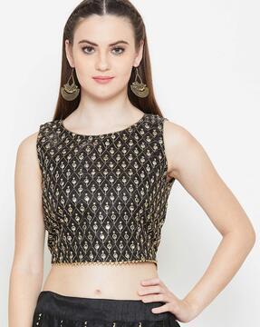 embellished sleeveless blouse