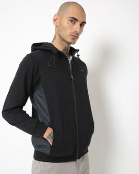 panelled hooded sweatshirt