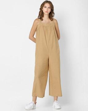 sleeveless cropped jumpsuit