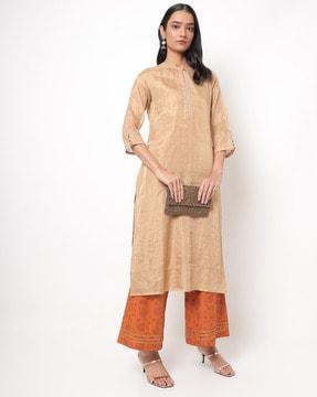 textured straight kurta