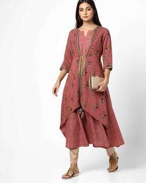 printed flared kurta