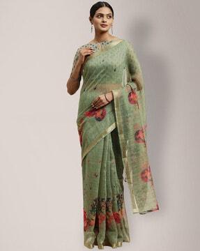 printed cotton saree