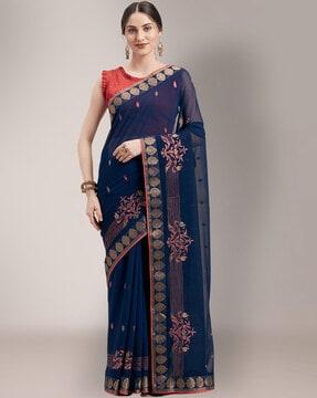 embroidered saree