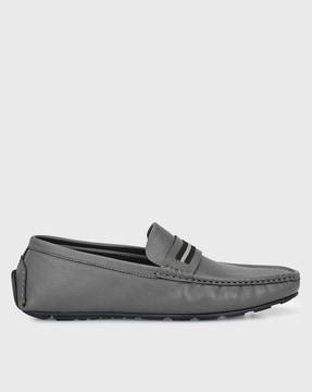 placement striped loafers