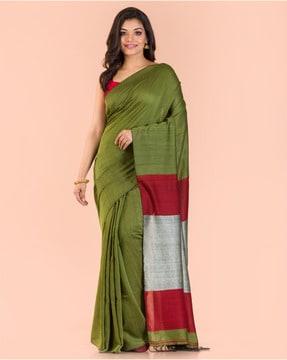 striped handwoven saree