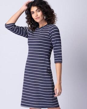 striped  bodycon dress