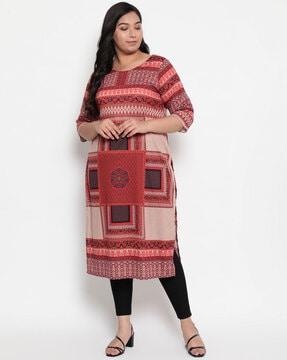 abstract straight kurta