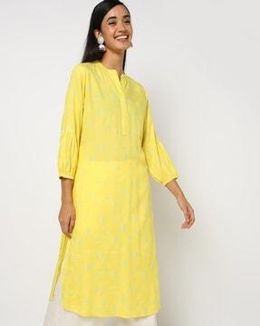 printed straight kurta