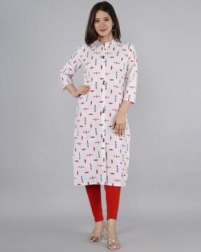 printed straight kurta