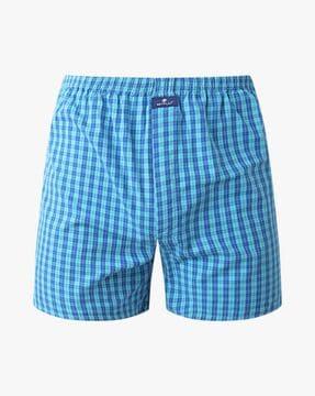 checked cotton boxers