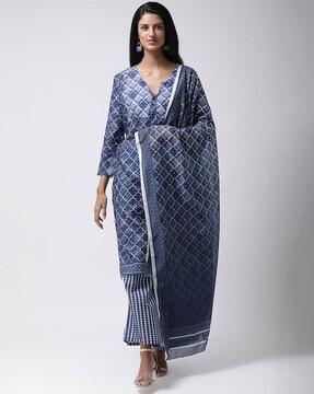 geometric chanderi dupatta