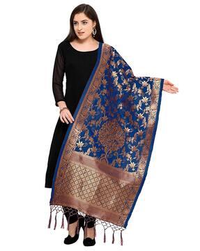 floral woven dupatta