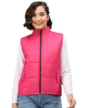 solid  sleeveless jacket