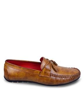 textured tassel loafers