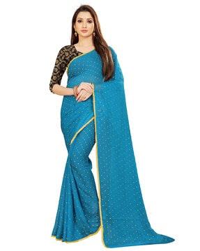 embellished chiffon saree