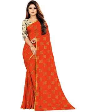 printed chiffon saree