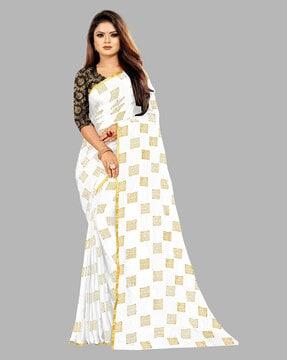 printed chiffon saree