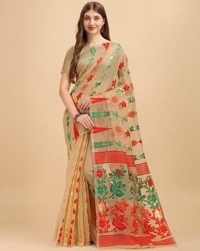 floral print saree