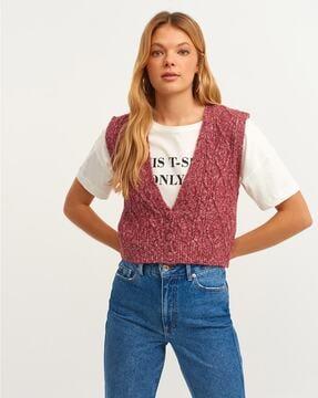 knitted crop pullover