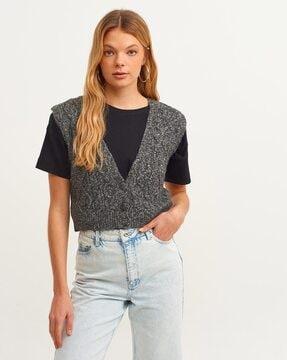 knitted crop pullover