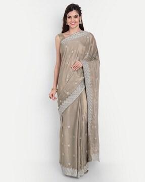 embellished chiffon saree