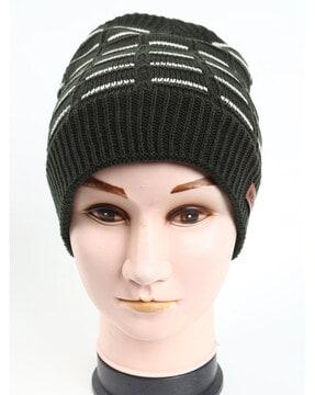 striped knitted cap