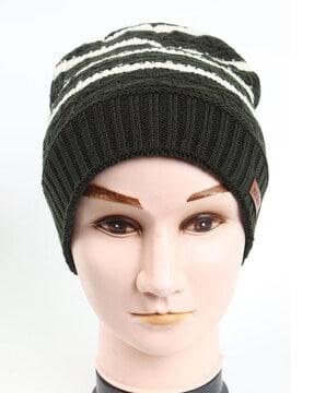 striped beanie cap