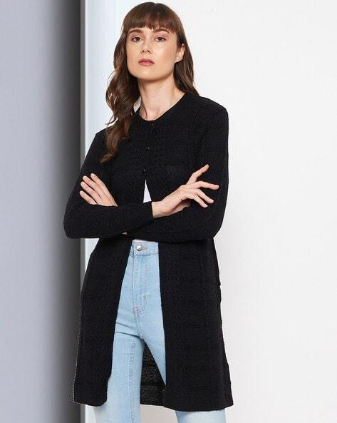 ribbed longline cardigan