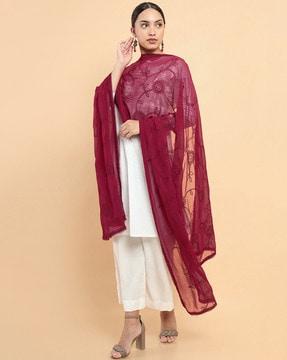 embroidered chiffon dupatta