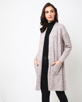 heathered longline cardigan