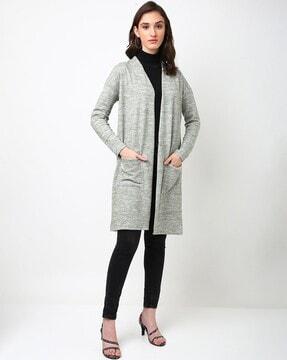 heathered longline cardigan