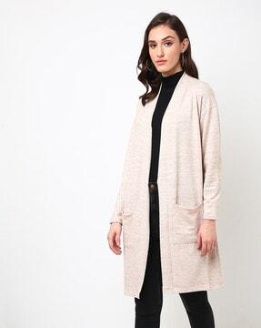 heathered longline cardigan