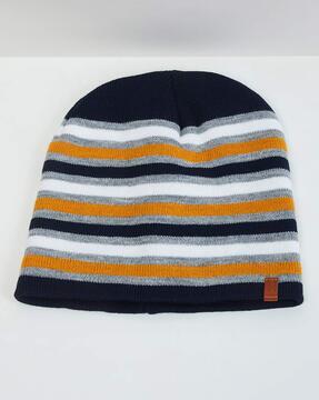 striped beanie cap