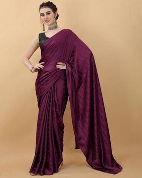 striped satin saree