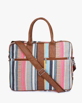 striped messenger bag